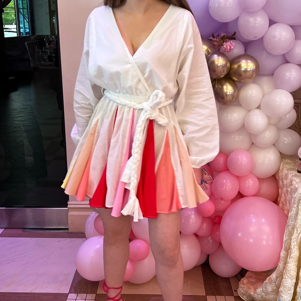 VICI Dress | Detachable Belt | Multi-color Skirt | Small - Picture 2 of 7